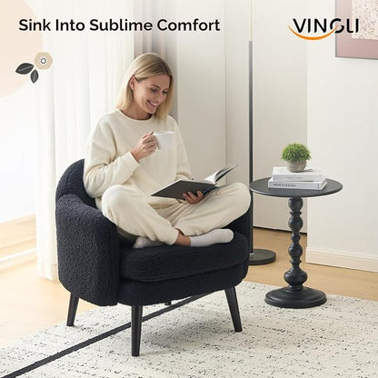 VINGLI 30.3" Wide Modern Barrel Accent Armchair - Image 8