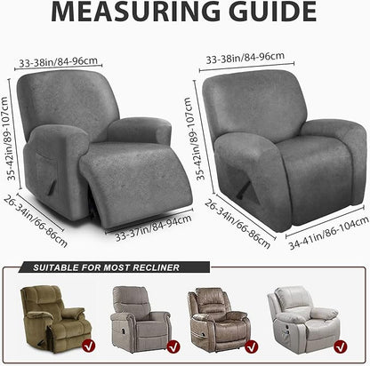 ANARACHON Leather Look Oversize Recliner Chair Covers, Thick 4 Pieces Recliner - Image 3