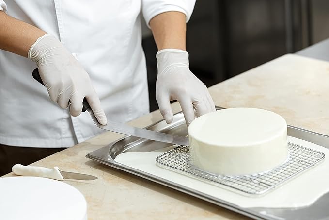 Professional Cake Decorating Tools - Stainless Steel 6.5" Offset Cake Spatula - Icing Spatulas with Wood Handle (6.5 inch)