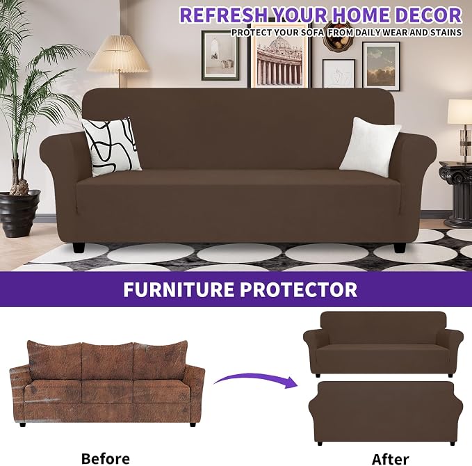 ZNSAYOTX Super Stretch Sofa Cover, New Striped Sofa Covers Fitted Slipcovers - Image 2