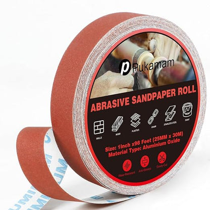 Emery Cloth Roll, 320 Grit Sandpaper Roll, Wet and Dry Emory Cloths by Pukamam