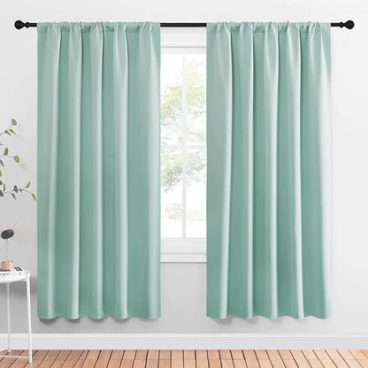 NICETOWN Window Curtains Blackout Drapes, Aqua Blue, 1 Pair, 52 by 72-Inch by NICETOWN