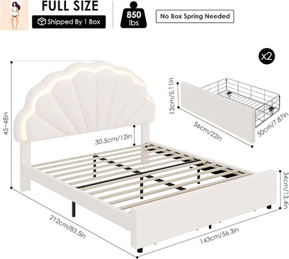 HIFIT Full Upholstered LED Bed Frame - Image 2