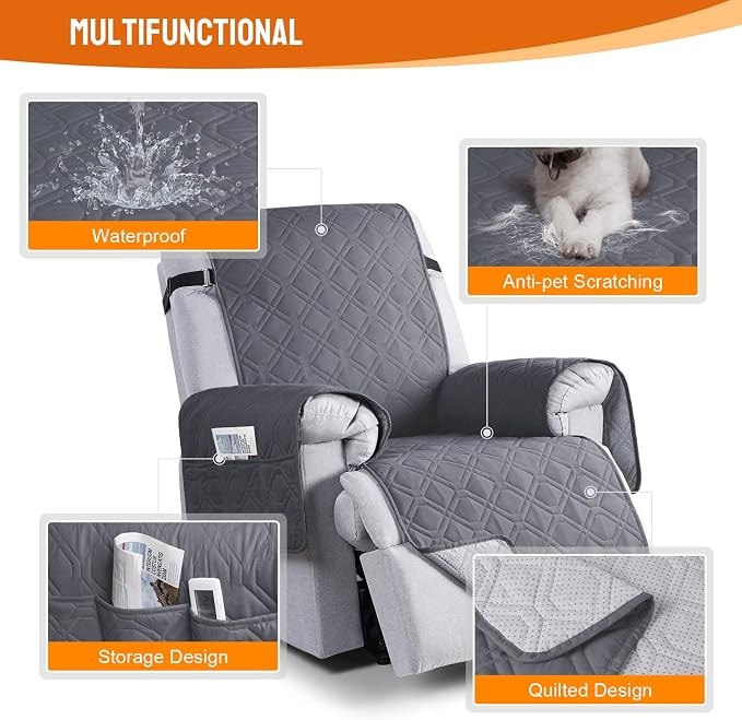 VANSOFY 100% Waterproof Recliner Chair Covers, Recliner Cover Non-Slip Dog - Image 7
