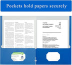 Zzrywuty File Folders with Pockets Letter Size, 100-Pack Paper Folders with Card Slot, Two Pocket Folders for School Students, Businessmen, Home and Office Workers（Blue）