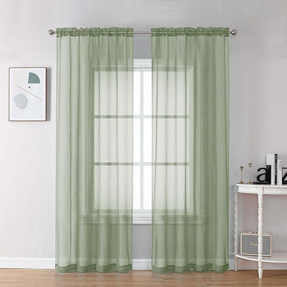 Bedroom Curtains 2 Panel Sets 84" Inch Length by OVZME