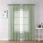 2 Panels Sheer Sage Green Curtains 72 Inches Length Window Treatment by OVZME