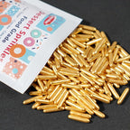 Gold Sprinkles, Metallic Rods Candy, Gold Rods Sugar For Baking, Donuts, Cakes, Cupcakes, Cookies, Wedding Party, Holiday, 150g/5.29oz