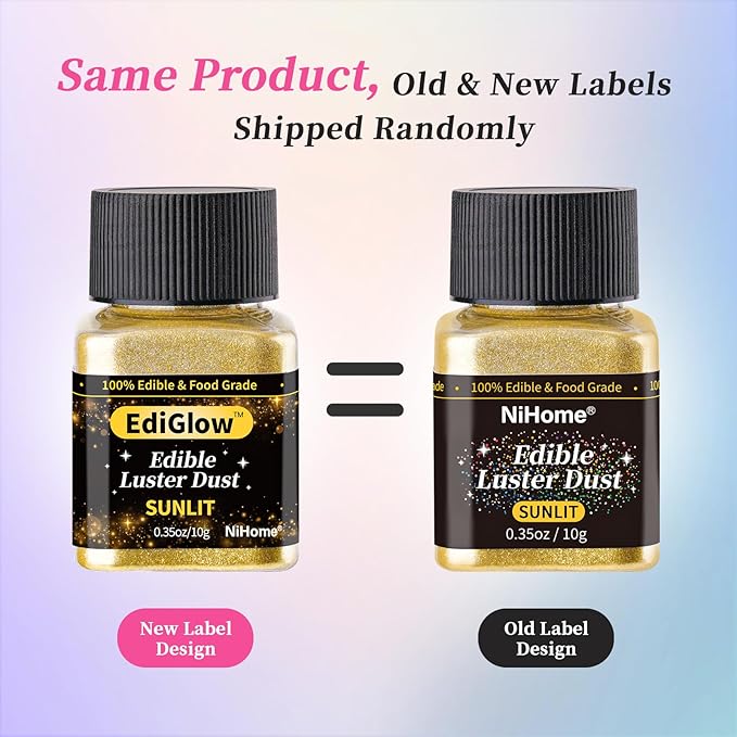 NiHome Edible Food-Grade Glitter Powder Glimmer Luster Dust Metallic Fancy Food Decorating Sprinkle Glimmery Dust for Drink Wine Beverage Cake Bakery Vegan Allergen-Free (Dark Red, 0.35oz/10g)