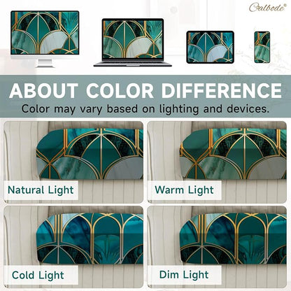 CALBODE 12Pcs Stretch Patio Cushion Cover, Art Deco Geometric Pattern Couch & - Image 6