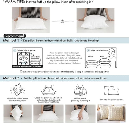 MIULEE Pillow Insert 27x27 Inch Decorative Square Throw Pillow Inserts | - Image 7