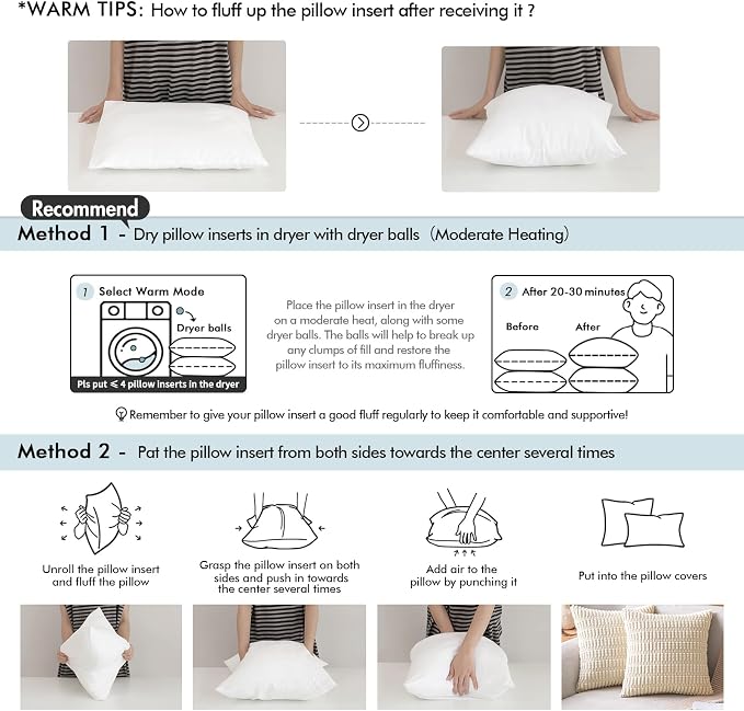 MIULEE 18x18 Inches Pillow Inserts Pack of 4, Decorative Throw Pillow Inserts - Image 2