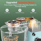 HOWORK Stand Mixer,10+p Speeds With 5.5QT Stainless Steel Bowl,Dough Hook, Wire Whip & Beater,for Most Home Cooks,Blue
