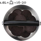Coffee Knock Box, Large Capacity Espresso Knock Box with Non-Slip Base, Coffee Measuring Cup, Coffee Puck Knock Box Stainless Steel for Espresso Machine Coffee Grounds (Black)