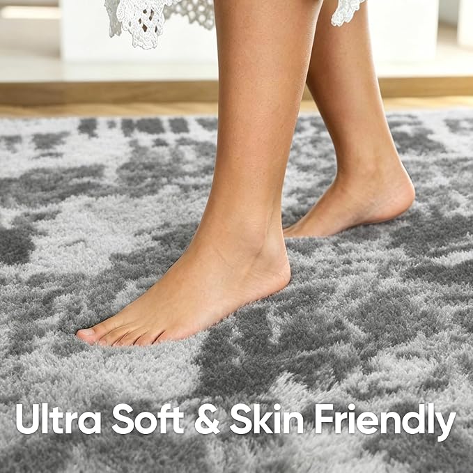 5x7 Grey Fluffy Soft Area Rug Non-Slip - Image 5