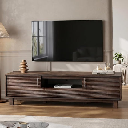 Marsail Mid Century Modern TV Stand up to 65 Inches, Fluted Entertainment Center - Image 4