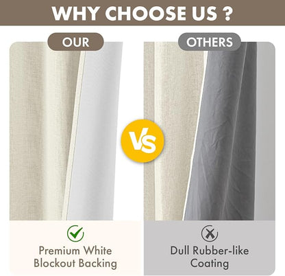 MIULEE 100% Blackout Linen Curtains - Image 4