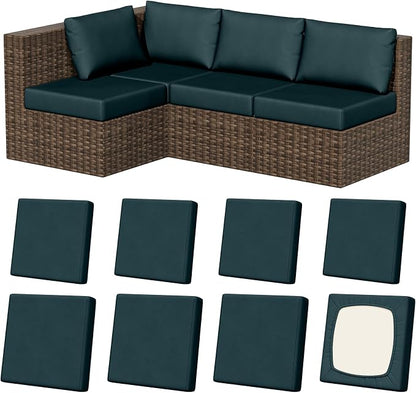 8Pcs Outdoor Cushion Covers, Stretch Patio Furniture Couch Chair Slipcovers | by VORSHAPE