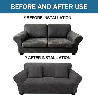Loveseat Slipcover with 2 Pillow Cover - Image 8