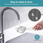 2 Pack Fine Mesh Strainer, Small Stainless Steel Sieves with Handles, for Steeping Loose Leaf Tea, Straining Cocktail, Juice and Sifting Flour, Powdered Sugar (2pcs-Conical)