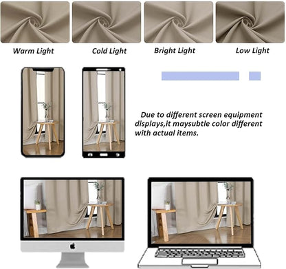 Simplebrand Ava Biscotti Beige Short Blackout Curtains - Image 8