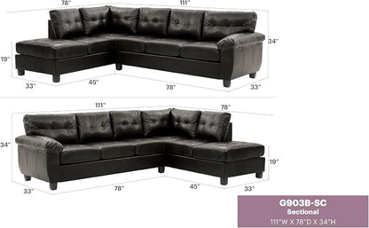 Eco-Friendly Black Sectional Couch - Image 2