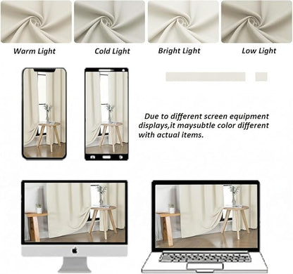 Simplebrand Ava Light Beige Light Filtering Curtains - Image 8