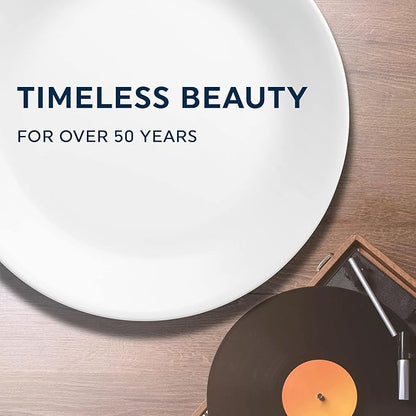 Corelle Vitrelle 18-Piece Service for 6 Dinnerware Set Triple Layer Glass and Chip Resistant, Lightweight Square Plates and Bowls Set, Timber Shadows