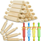 Suclain 15 Pcs Wooden Mini Rolling Pin Long Kitchen Baking Small Dough Rolling Pin for Children Fondant Pastry Pizza Crafting and Imaginative Play for Halloween and Christmas Presents (7 Inches)