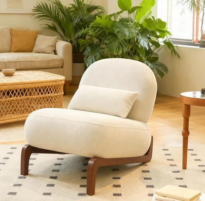 KEIKI Accent Chair with Solid Wood Legs, Velvet Single Seat Sofa by KEIKI