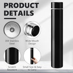 Vesici Slim Water Bottle 8.8 oz Small Stainless Steel Purse Compact Insulated Water Bottles Camping Travel Backpack Pocket Flask for Car Cold Coffee Tea(Black, Red,2 Pack)