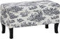Linon Stephanie Black and White Toile Fully Upholstered Bench by Linon