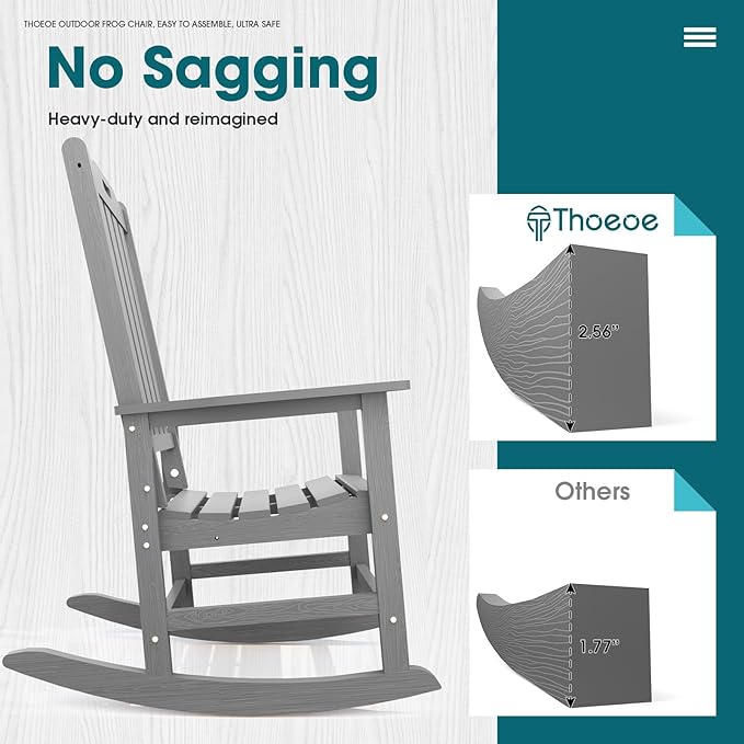 THOEOE Oversized Rocking Chair, Outdoor Rocking Chair - Image 6