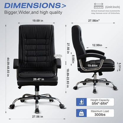 Executive Office Chair Adjustable Leather Chair, High Back Swivel Office Desk - Image 3