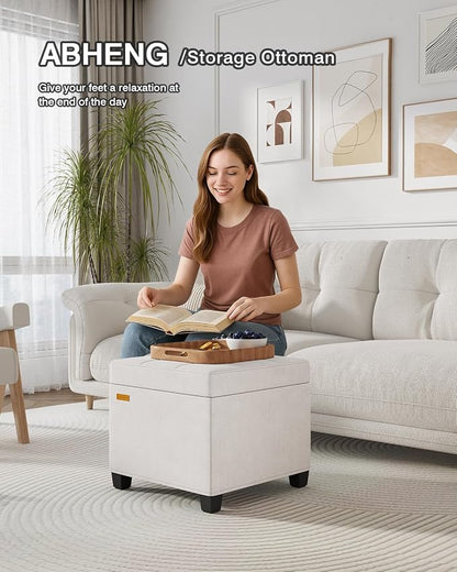 ABHENG Chenille Cover Steel Frame Ottoman - Image 6