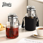 Glass Cold Brew Coffee Maker with Extended Fine Mesh Filter, Tea Infuser Bottle Iced Coffee Maker with Thick Borosilicate Glass (750ml/24oz)