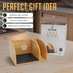 HEXNUB – Caddy for Pour Over Coffee Makers, Bamboo Stand fits Chemex, Bodum, Cosori Carafes, Heatproof Mat, Filter Holder for Coffee Brewing - Black Mat
