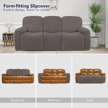 PureFit Super Stretch 3 Seats Recliner Sofa Couch Cover - Image 4
