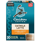 Caribou Coffee Caramel Comfort Oatmilk Latte, One Step Latte Single Serve Keurig K-Cup Pods, 20-Count Box