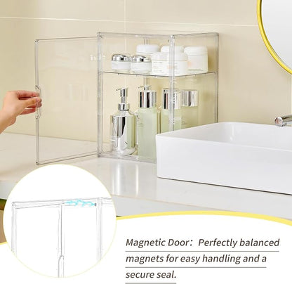 Acrylic Display Case with Removable Shelf, 2 Tier Clear Plastic Stackable - Image 4