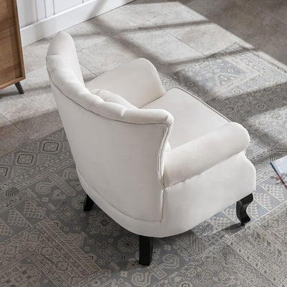 Mid Century Accent Chair Modern Tufted Wingback Armchairs Club Chair Velvet - Image 6