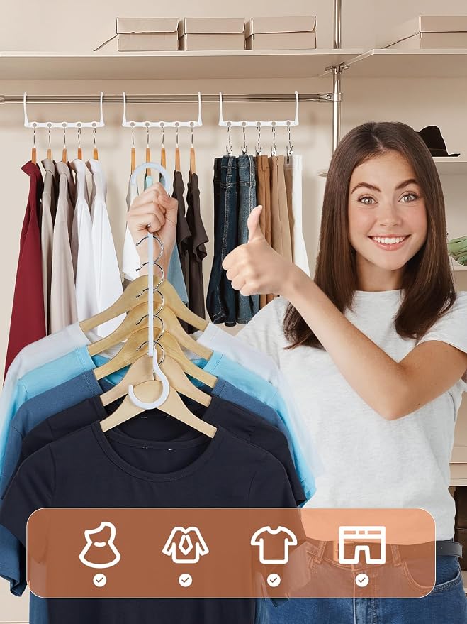 HOUSE DAY Closet Organizers and Storage, 8 Pack Magic Hangers Space Saving - Image 2