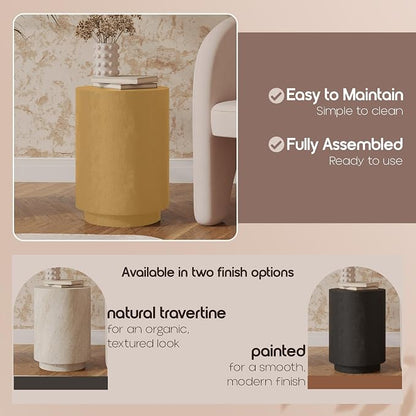LeisureMod 14” Wide Round Side Table in Fiberstone - Image 9