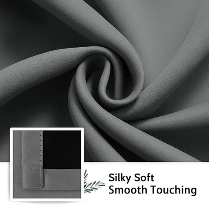 SimpleHome Grey 100% Blackout Curtains Room Darkening Living Room 84 Inch | - Image 7