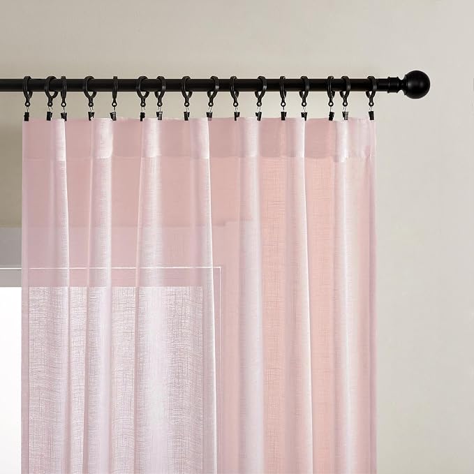 Joydeco Sheer Curtains 84 Inches Long, Window Curtains Privacy Assured - Image 2