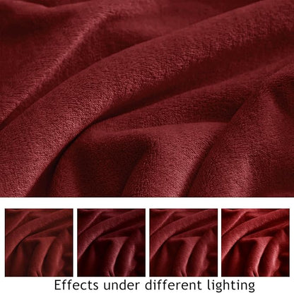 KMUSET Fleece Blanket Burgundy Lightweight Super Soft Cozy Fuzzy Bed Blankets - Image 5