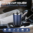 40 oz Tumbler with Lids and Straws, Stainless Steel Insulated Coffee Tumbler, Double Wall Vacuum Insulated Travel Mug Cup, Leakproof Thermal Coffee Cup for Hot and Cold Drinks (Indigo Black)