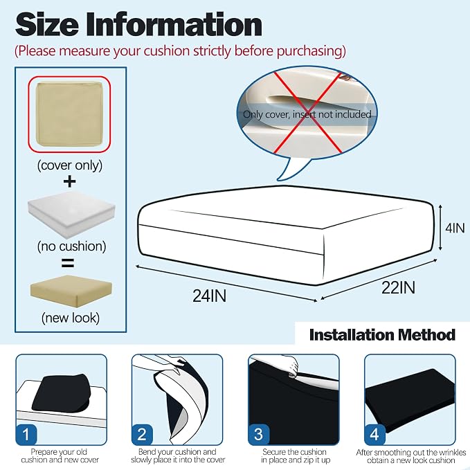 Sqodok Patio Furniture Cushion Covers Outdoor Cushion Covers Set of 2 - Image 2