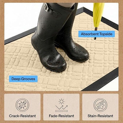 GORILLA GRIP 100% Waterproof All-Season WeatherMAX Doormat 35x23, US Designed - Image 5