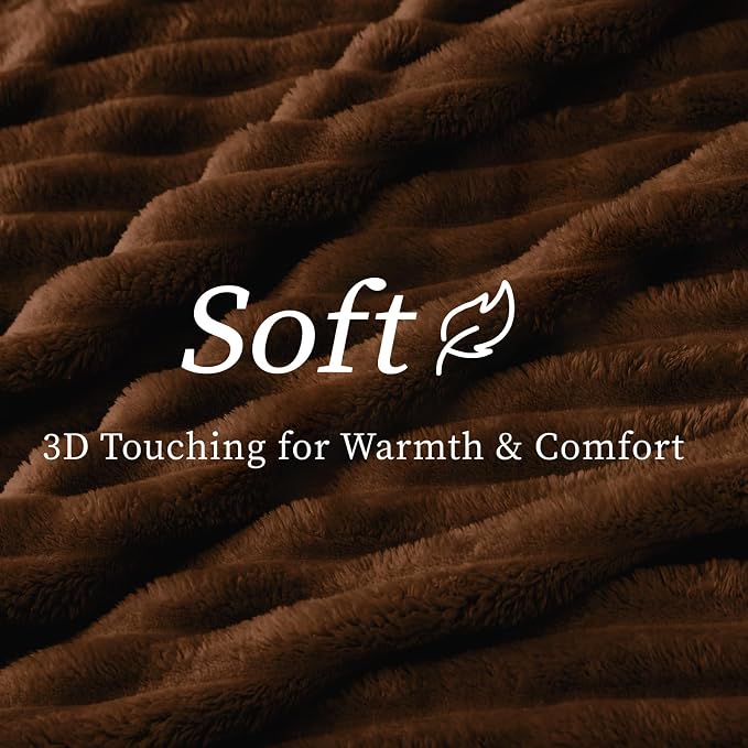 BEDELITE Ribbed Twin Blanket for Couch & Bed, Chocolate Brown, Warm Yet - Image 4